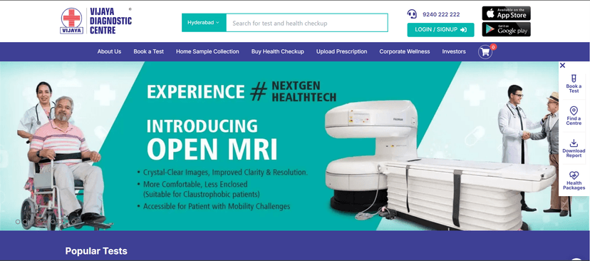 Vijaya Diagnostic Website