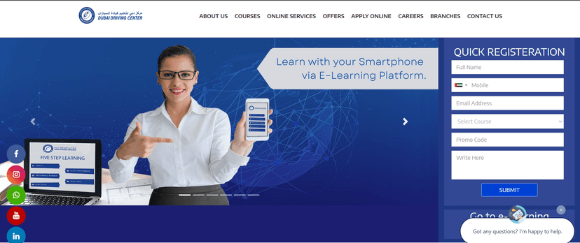 Dubai Driving Center Website