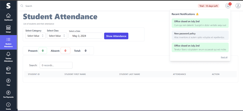 School Management Application